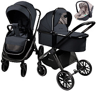 Детская коляска AmaroBaby Motus V2 3 в 1 с автокреслом Rant Miro Beige серый