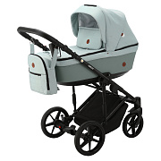 Детская коляска Adamex Amelia 2 в 1 AM260-TIP (СЕР-ЗЕЛ.ТК.+СЕР-ЗЕЛ. КОЖ)