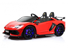 Детский электромобиль RiverToys Lamborghini Aventador SVJ A111MP красный
