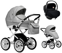 Детская коляска Indigo Special Plus 3 в 1 с автокреслом Avionaut Cosmo Is04 серая кожа