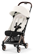 Прогулочная коляска Cybex Coya Off White с дождевиком и бампером/Rosegold
