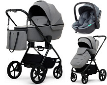 Детская коляска Rant Teo Soft 3 в 1 с автокреслом Miro Graphite Grey
