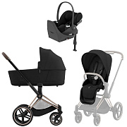 Коляска Cybex Priam IV Rosegold complete Cloud T Sepia Black Base T 3 в 1 Sepia Black