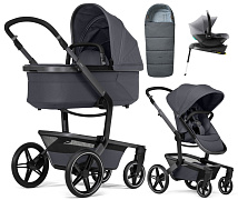 Детская коляска 4 в 1 Joolz Day 5 и автокресло Baby-Safe Core Frost Grey и база Baby-Safe Core без адаптеров + конверт в подарок Stone grey