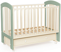 Детская кроватка Bebizaro Regency Teddy маятник универсальный с ящиком BZRYTYMYA/08/VA/OL Vanilla/olive