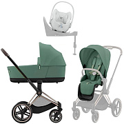Коляска Cybex Priam IV Rosegold complete Cloud T Urban Mobility White Base T 4 в 1 Leaf Green