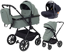 Детская коляска Rant Moss 3 в 1 с автокреслом Carry Pro Black Green