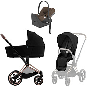 Коляска Cybex Priam IV Rosegold complete Cloud T Coconut Brown Plus Base T 4 в 1 Sepia Black