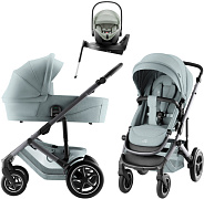 Коляска 4 в 1 Britax Roemer Smile 5Z Style и автокресло Baby-Safe Pro Style Sage green + Vario Base 5Z Harbor Blue