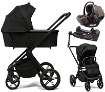 Детская коляска Peppy Monaco Plus 4 в 1 с автокреслом Verona Brown и базой Black (черный), рама черная