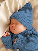 Шапочка вязаная AmaroBaby Pure Love Tot, демисезонная ЧЗ голубой 40