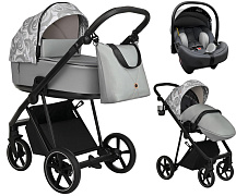 Детская коляска Roan Sol Flowers 3 в 1 с автокреслом Tutis Elo Lux EduSky Grey RSF/5002 Gray/Black