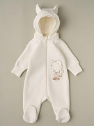 Комбинезон Little Star Мишка Малыш с отстегивающимся капюшоном футер с начесом 823015 (ЧЗ-мз) кремовый 62