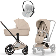 Коляска Cybex Priam V Rosegold Style Cloud T Platinum White Plus 3 в 1 Cozy Beige