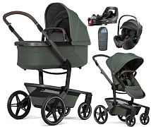 Детская коляска 4 в 1 Joolz Day 5 и автокресло Britax Roemer Baby-Safe Pro Classic Deep Black + конверт в подарок и база Vario Base 5Z Forest green