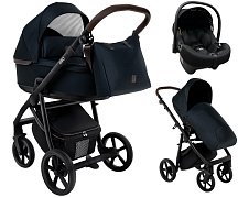 Детская коляска Roan Esso 2025 3 в 1 с автокреслом Tutis Elo Lux EduSky Black ESS111/1 Caviar/Black