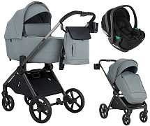 Детская коляска Pituso Teffy 3 в 1 с автокреслом Baesa Black Blue Tea/Graphite