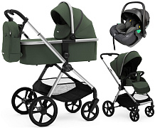 Коляска Agex Life 3 в 1 хромированная рама с автокреслом i-Safe S Grey ALC613 Crocodile (Зеленый)