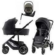 Коляска 3 в 1 Britax Roemer Smile 5Z Style и автокресло Baby-Safe PRO LUX Urban Olive + Vario Base 5Z Carbon Black