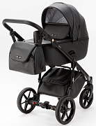 Детская коляска Adamex Nola Deluxe 3 в 1 N-SA02 (ЧЕРНАЯ КОЖА)