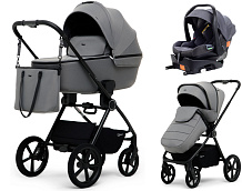 Детская коляска Rant Teo Soft 4 в 1 с автокреслом Carry Pro Graphite и базой Grey