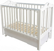 Детская кроватка Антел Дарина 2 (маятник универсальный,колесо) белый