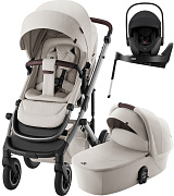 Коляска 4 в 1 Britax Roemer Smile 5Z LUX и автокресло Baby-Safe PRO LUX Onyx Black + Vario Base 5Z Soft Taupe