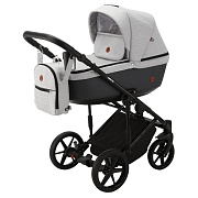 Детская коляска Adamex Amelia 2 в 1 AM266-TIP (СВ.СЕР.ТК.+Т.СЕР. КОЖА)