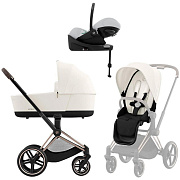 Коляска Cybex Priam IV Rosegold complete Cloud G Fog Grey Base G 4 в 1 Off White