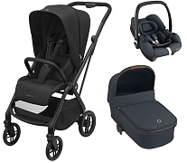 Детская коляска Maxi-Cosi Leona²  Oria 3 в 1 с автокреслом CabrioFix Essential graphite 1204390110 Twillic Black/1507750111 Essential Graphite