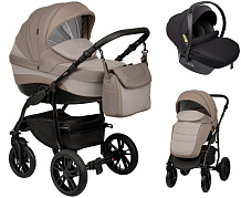 Детская коляска Indigo Indigo New 3 в 1 с автокреслом Avionaut Cosmo Black In05 коричневый