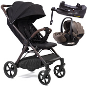 Прогулочная коляска Peppy Vigo с автокреслом Verona Brown и базой Black черный