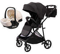 Прогулочная коляска Peppy Amici с автокреслом Verona Beige Black рама Black