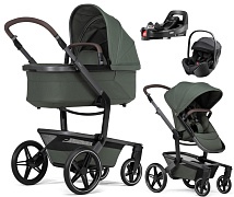 Детская коляска 4 в 1 Joolz Day 5 и автокресло Britax Roemer Baby-Safe Pro Style Carbon Black без адаптеров и база Vario Base 5Z Forest Green