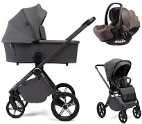 Детская коляска Peppy Monaco Plus 3 в 1 с автокреслом Verona Brown Antrazit (графитовый), рама серая