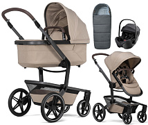Детская коляска 3 в 1 Joolz Day 5 и автокресло Britax Roemer Baby-Safe Pro Style Carbon Black + конверт в подарок без адаптеров Sandy taupe