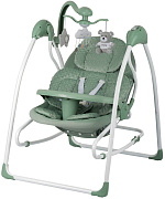 Детские электрокачели Indigo Fresh с адаптером зеленый-серый