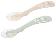 Набор из 2 силиконовых ложек Beaba с боксом для хранения, 8 м+ 913628 B CLAY