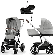 Коляска Cybex Talos S Lux SLV complete Cloud G Moon Black Plus Base G 4 в 1 Stone Grey с дождевиками