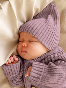 Шапочка вязаная AmaroBaby Pure Love Tot, демисезонная ЧЗ пудровый 40