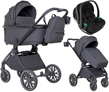 Детская коляска Pituso Mayla Plus 3 в 1 с автокреслом Baesa Black Marengo