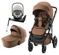 Коляска 4 в 1 Britax Roemer Smile 5Z LUX и автокресло Baby-Safe PRO LUX Linen Grey + Vario Base 5Z Warm Caramel