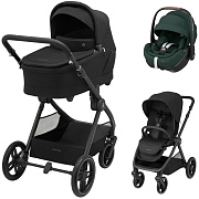 Коляска детская Maxi-Cosi Oxford Plus 3 в 1 с автокреслом Pebble 360 Pro Twillic Green 1978390110 PlusTwillic Black/Черный