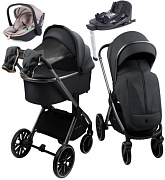 Детская коляска AmaroBaby Genius 4 в 1 с автокреслом Rant Miro Beige и базой серый