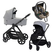 Детская коляска 3 в 1 Espiro Only 2025 и автокресло Pi Begie 407 monument gray / Бежевый (Beige 109)