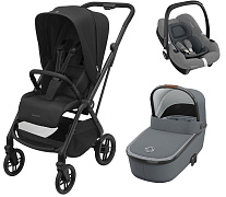 Детская коляска Maxi-Cosi Leona² Oria 3 в 1 с автокреслом CabrioFix Select grey 1204390110 Twillic Black/1507050110 Essential Grey