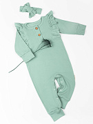 Комбинезон с рюшами AmaroBaby Fashion зеленый 56