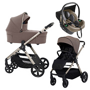 Детская коляска 3 в 1 Espiro Only 2025 и автокресло Pi Begie 408 nude brown / Бежевый (Beige 109)