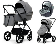 Детская коляска Rant Teo Soft 3 в 1 с автокреслом Aster Zero Olive Grey