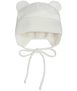 Шапочка вязаная AmaroBaby Pure Love Bear с подкладом ЧЗ молочная 42
